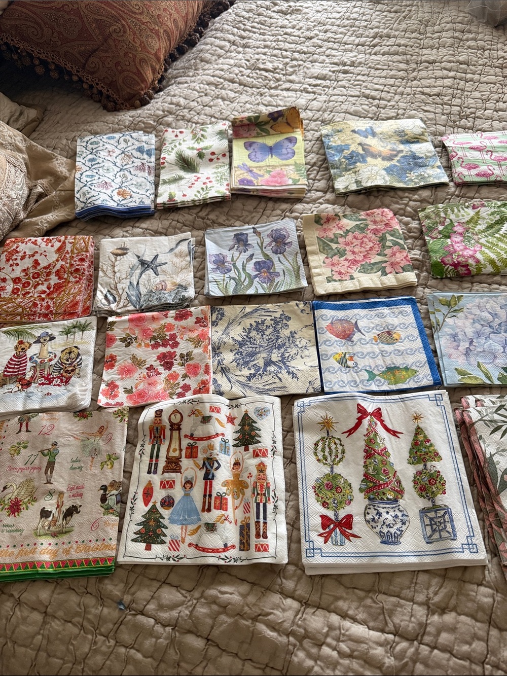 Decorative  Napkins - Floral, Holiday & Botanical 25 sets of 5 125 napkins
